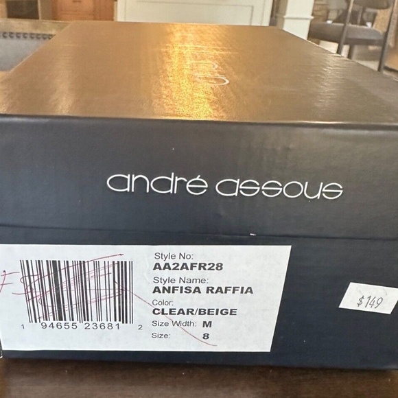 André Assous Anfisa Espadrille Clear Wedge Raffia Sandals Shoes Size 7 / 8 NEW - Picture 8 of 8